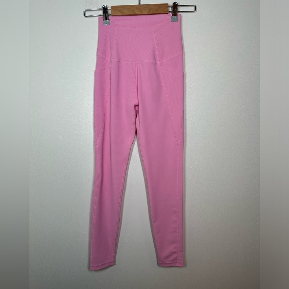 Wilo the Label Bubble Gum Pink Ribbed Leggings XS